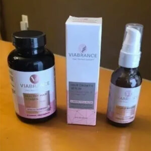 Viabrance hair care products including vitamins and serum.
